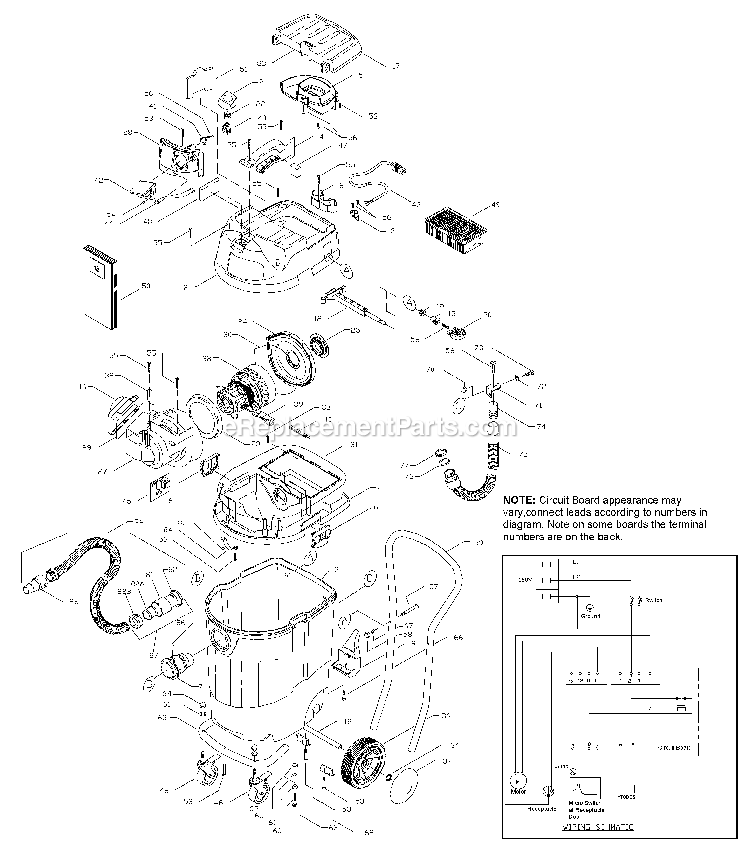 Porter Cable 7814 (Type 1) 15 Gal Wet/Dry Vac Power Tool Page A Diagram